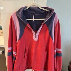 Free People Red and Purple Sweater